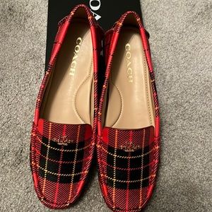 Coach Marley Driver with Plaid Print in Red